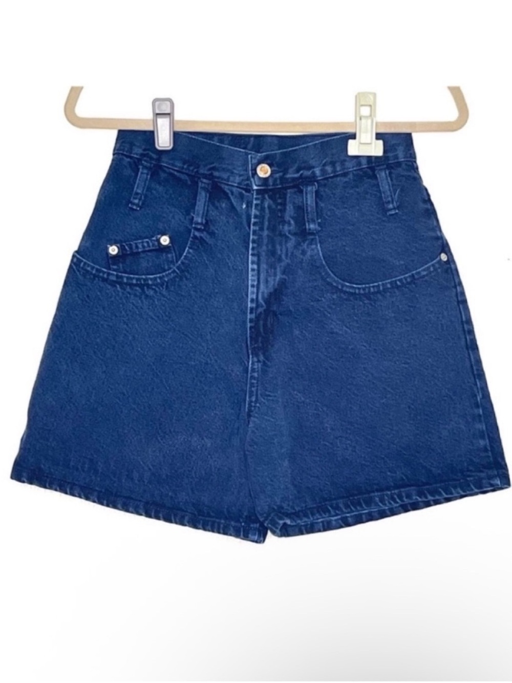 Vintage Steel Blue High-Rise Dark Blue Denim Women’s Shorts Sz 7(Juniors)